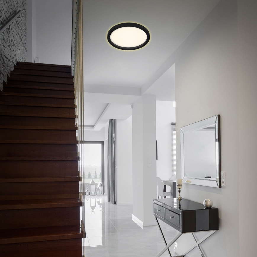 Briloner 7361-015 - LED loftlampe CADRE LED/18W/230V diam. 29,7 cm sort