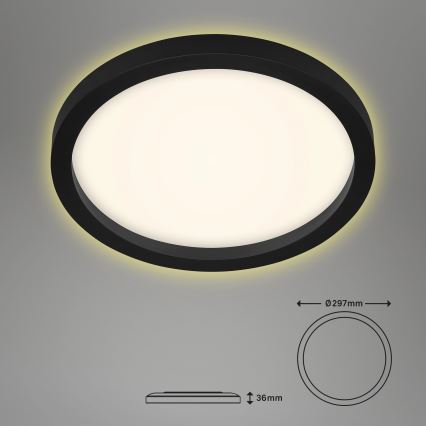 Briloner 7361-015 - LED loftlampe CADRE LED/18W/230V diam. 29,7 cm sort