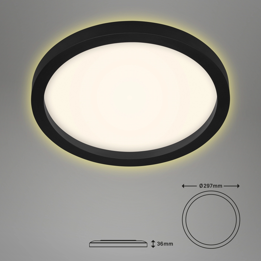Briloner 7361-015 - LED loftlampe CADRE LED/18W/230V diam. 29,7 cm sort