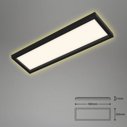 Briloner 7365-015 - LED loftlampe CADRE LED/22W/230V 58,2x20,2 cm sort