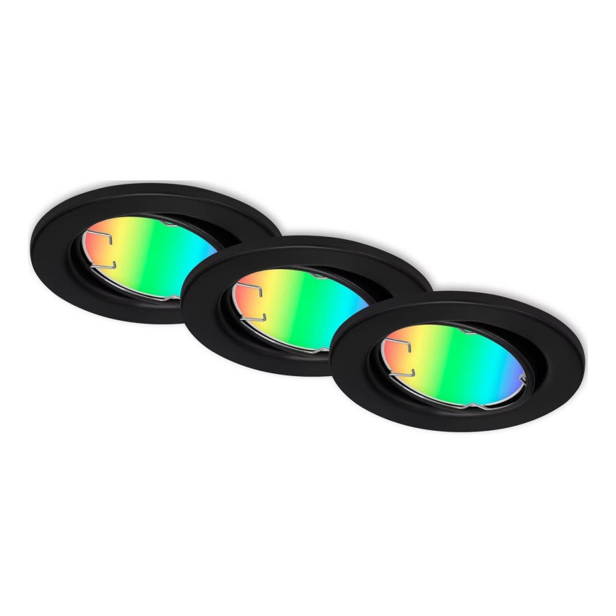 Briloner 7373-035 - 3x LED indbygningslampe m. RGB-faarver dæmpbar LED/4,9W/230V Wi-Fi Tuya + fjernbetjening