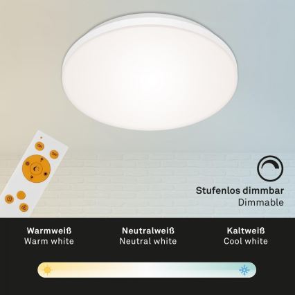 Briloner 7377-016 - LED loftlampe dæmpbar LED/12W/230V 3000-6500K + fjernbetjening
