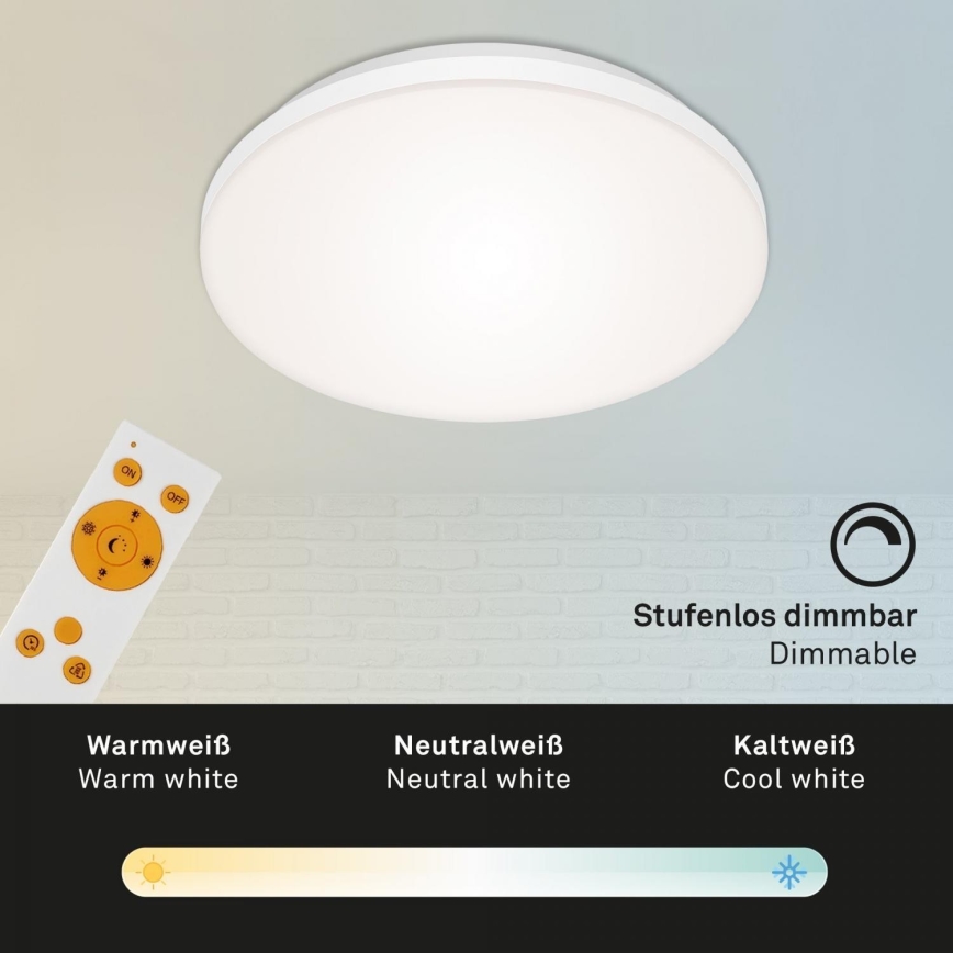 Briloner 7377-016 - LED loftlampe dæmpbar LED/12W/230V 3000-6500K + fjernbetjening