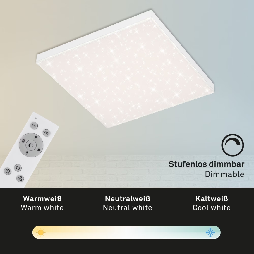 Briloner 7381-116 - LED loftlampe dæmpbar STARRY SKY LED/24W/230V 3000-6500K + fjernbetjening