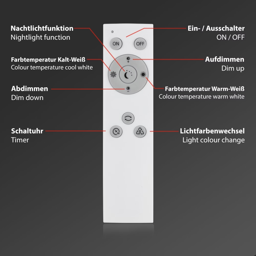 Briloner 7381-116 - LED loftlampe dæmpbar STARRY SKY LED/24W/230V 3000-6500K + fjernbetjening