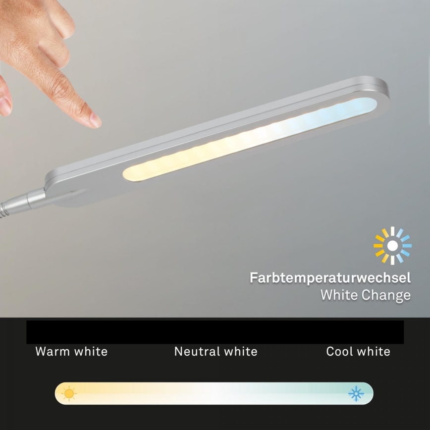 Briloner 7389-014 - LED Dæmpbar touch-funktion flexible bordlampe SERVO LED/8W/230V 3000/4000/6500K
