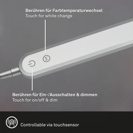 Briloner 7389-014 - LED Dæmpbar touch-funktion flexible bordlampe SERVO LED/8W/230V 3000/4000/6500K