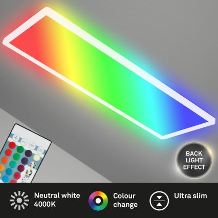 Briloner 7404-016 - Dæmpbar RGBW LED overflademonteret panel LED/22W/230V 4000K + fjernbetjening