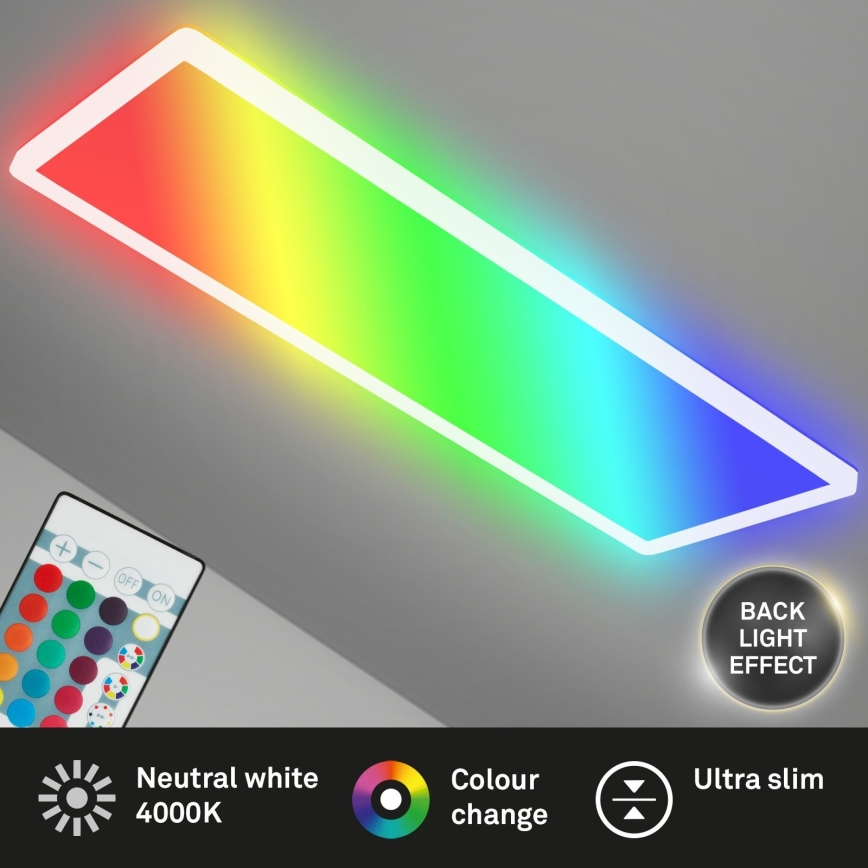 Briloner 7404-016 - Dæmpbar RGBW LED overflademonteret panel LED/22W/230V 4000K + fjernbetjening