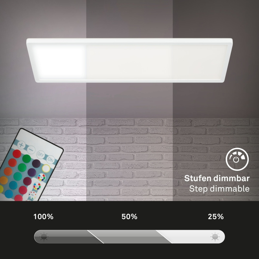 Briloner 7404-016 - Dæmpbar RGBW LED overflademonteret panel LED/22W/230V 4000K + fjernbetjening
