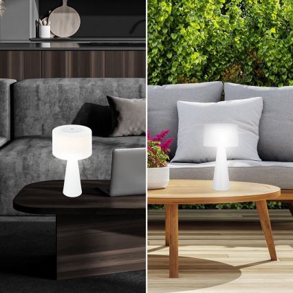 Briloner 7420016 - Udendørs LED bordlampe m. touch-funktion genopladelig og dæmpbar LED/4W/5V IP44 3000K hvid