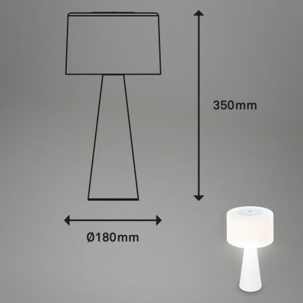 Briloner 7420016 - Udendørs LED bordlampe m. touch-funktion genopladelig og dæmpbar LED/4W/5V IP44 3000K hvid