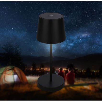 Briloner 7423015 - Udendørs LED bordlampe dæmpbar og genopladelig LED/2,6W/5V IP44 2000 mAh sort