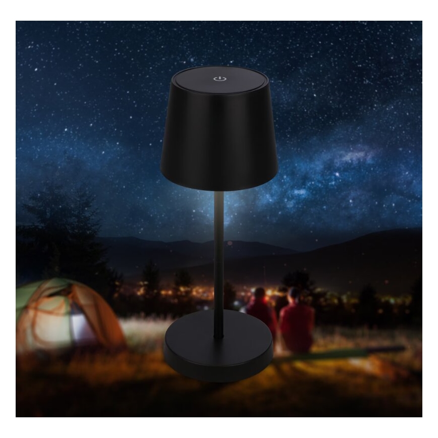 Briloner 7423015 - Udendørs LED bordlampe dæmpbar og genopladelig LED/2,6W/5V IP44 2000 mAh sort
