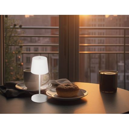 Briloner 7423016 - Udendørs LED bordlampe dæmpbar og genopladelig LED/2,6W/5V 2000mAh IP44 hvid