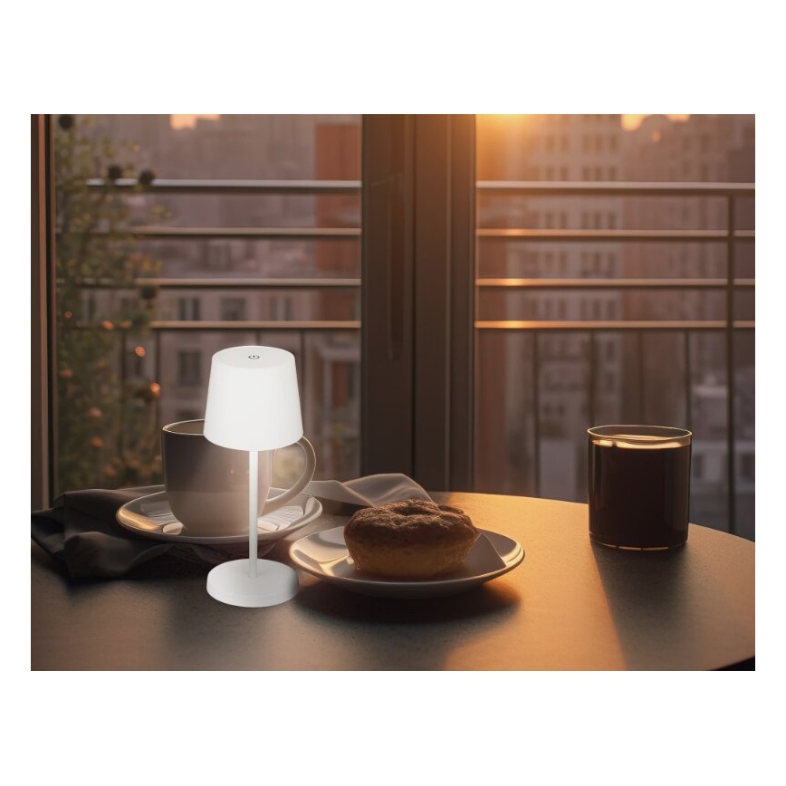 Briloner 7423016 - Udendørs LED bordlampe dæmpbar og genopladelig LED/2,6W/5V 2000mAh IP44 hvid