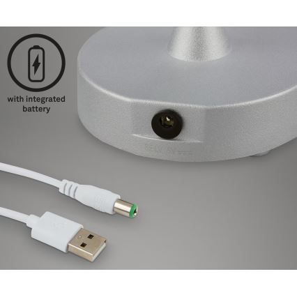 Briloner 7445-014 - Udendørs LED bordlampe m. touch-funktion dæmpbar og genopladelig LED/3W/5V IP44 2000 mAh