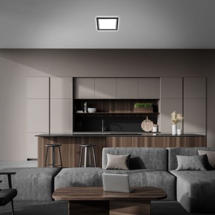 Briloner 7457-414 - SLIM LED-loftlampe 18W/230V 4000K 29x29 cm sort