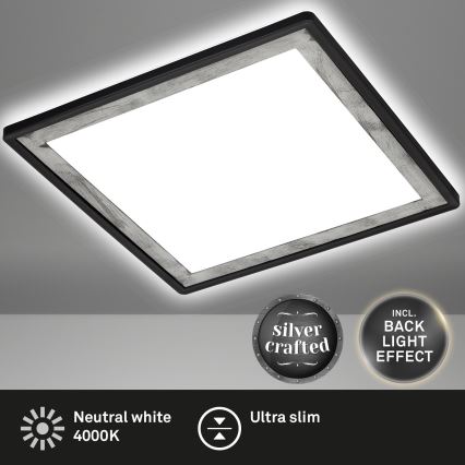 Briloner 7457-414 - SLIM LED-loftlampe 18W/230V 4000K 29x29 cm sort