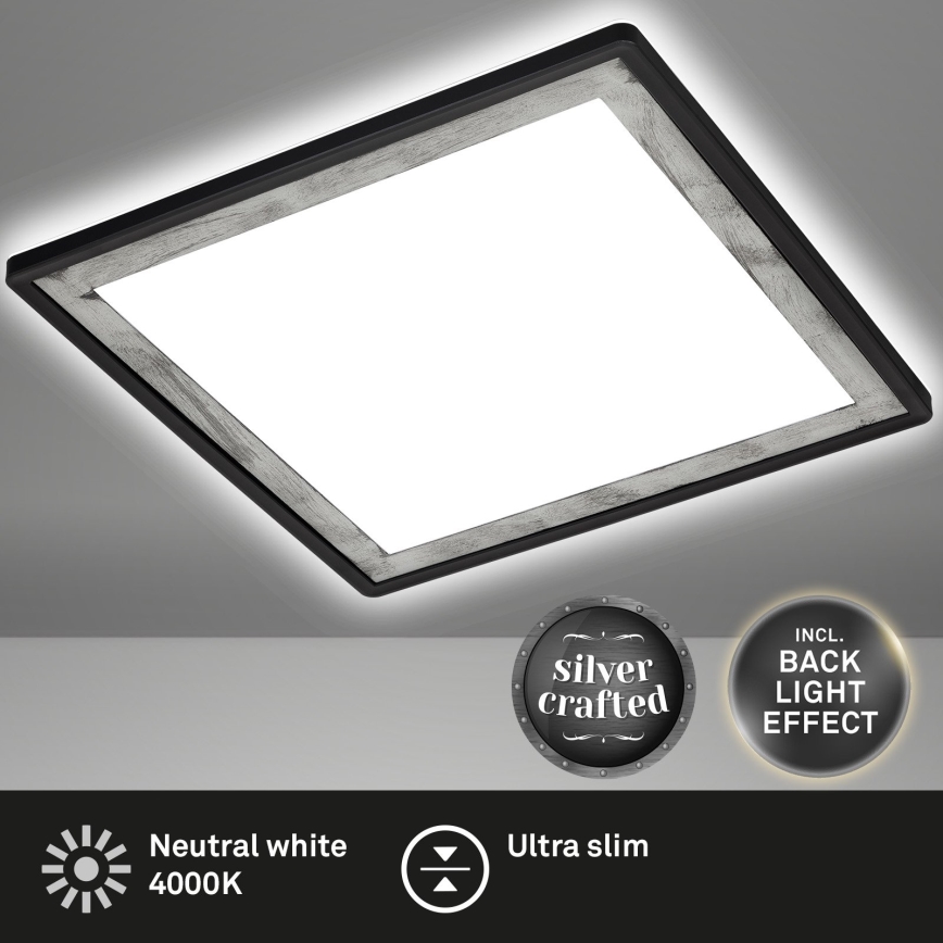 Briloner 7457-414 - SLIM LED-loftlampe 18W/230V 4000K 29x29 cm sort