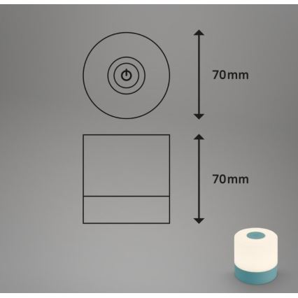 Briloner 7461010 - Udendørs LED bordlampe dæmpbar og genopladelig LED/2W/5V IP44 1200 mAh blå