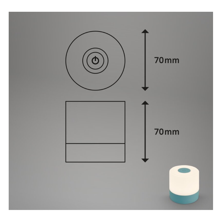 Briloner 7461010 - Udendørs LED bordlampe dæmpbar og genopladelig LED/2W/5V IP44 1200 mAh blå