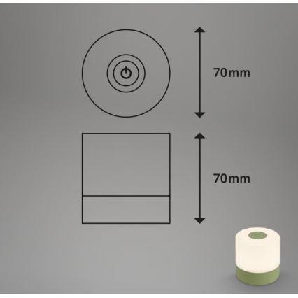 Briloner 7461019 - Udendørs LED bordlampe dæmpbar og genopladelig LED/2W/5V IP44 1200 mAh grøn