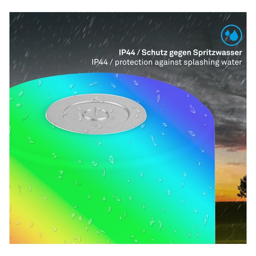 Briloner 7462014 - Udendørs LED bordlampe m. RGB-farver genopladelig LED/1,5W/5V IP44 1200 mAh mat krom