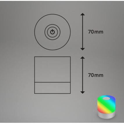 Briloner 7462014 - Udendørs LED bordlampe m. RGB-farver genopladelig LED/1,5W/5V IP44 1200 mAh mat krom