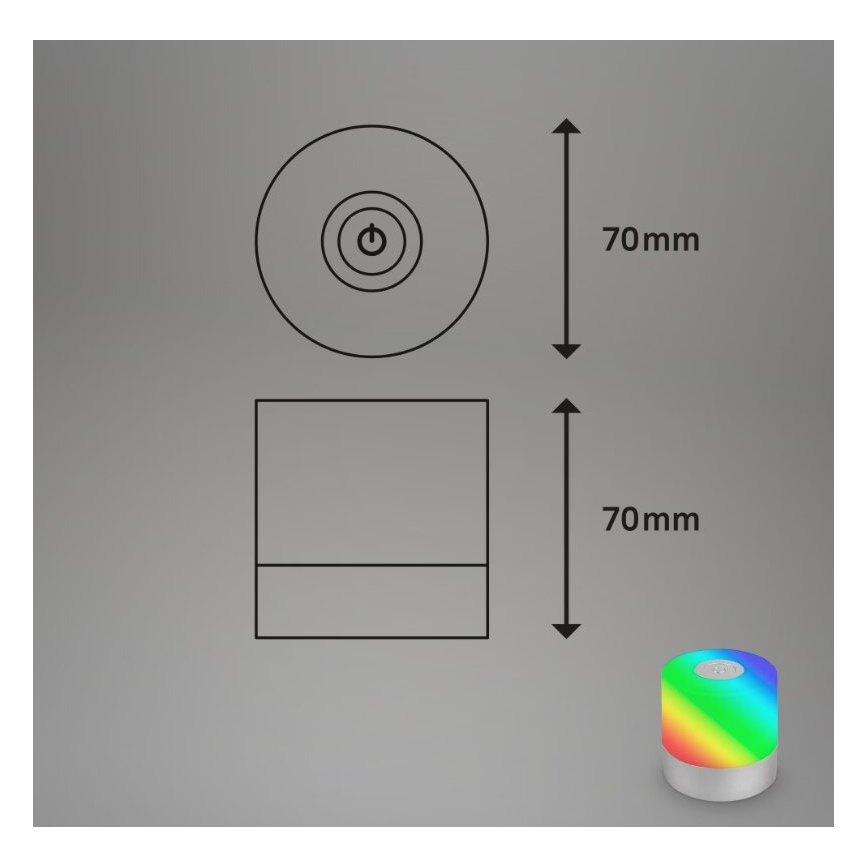 Briloner 7462014 - Udendørs LED bordlampe m. RGB-farver genopladelig LED/1,5W/5V IP44 1200 mAh mat krom