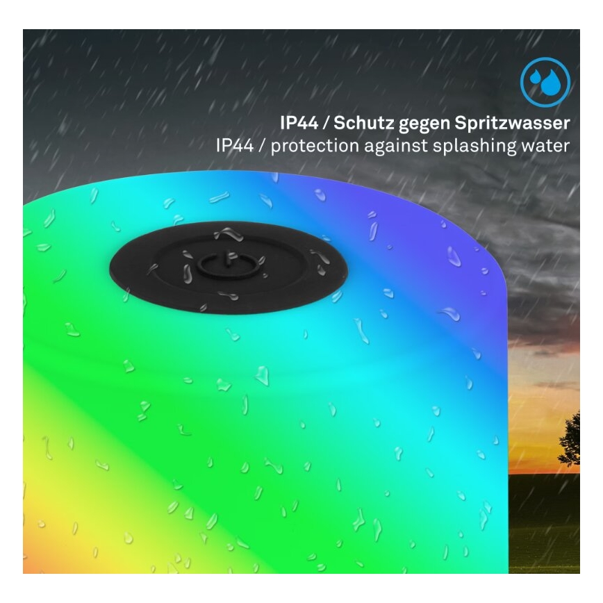 Briloner 7462015 - Udendørs LED bordlampe m. RGB-farver genopladelig LED/1,5W/5V IP44 sort