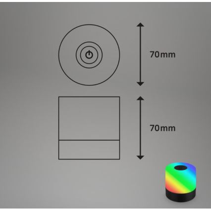 Briloner 7462015 - Udendørs LED bordlampe m. RGB-farver genopladelig LED/1,5W/5V IP44 sort