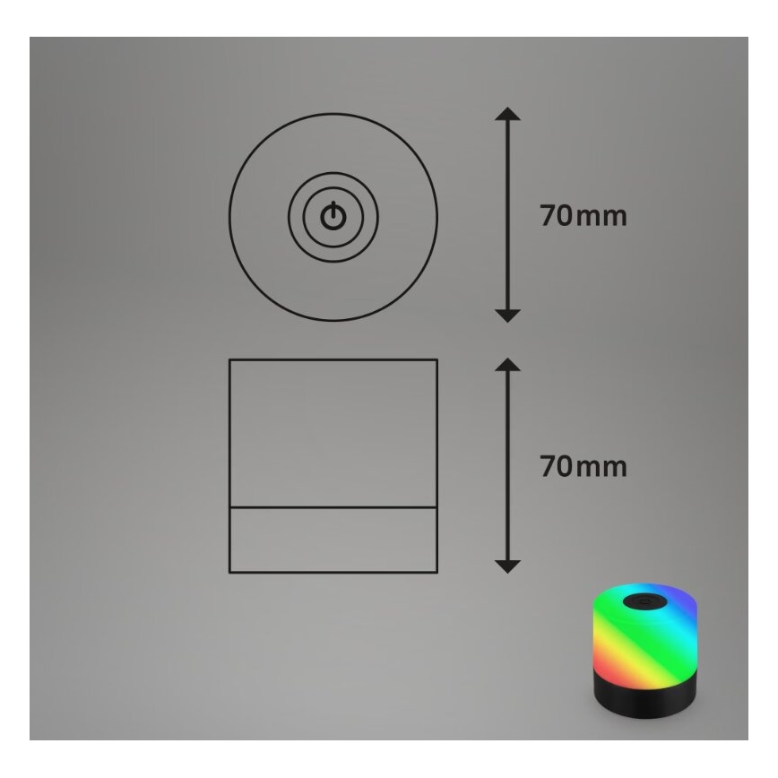 Briloner 7462015 - Udendørs LED bordlampe m. RGB-farver genopladelig LED/1,5W/5V IP44 sort