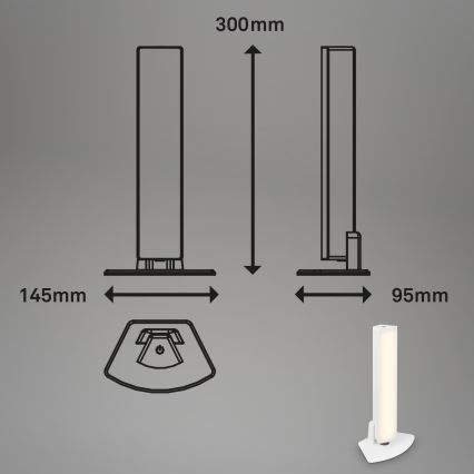 Briloner 7474-016 - Udendørs LED bordlampe m. touch-funktion 2-i-1 dæmpbar og genopladelig LED/7W/5V 2x2200 mAh USB 3000K IP44 hvid