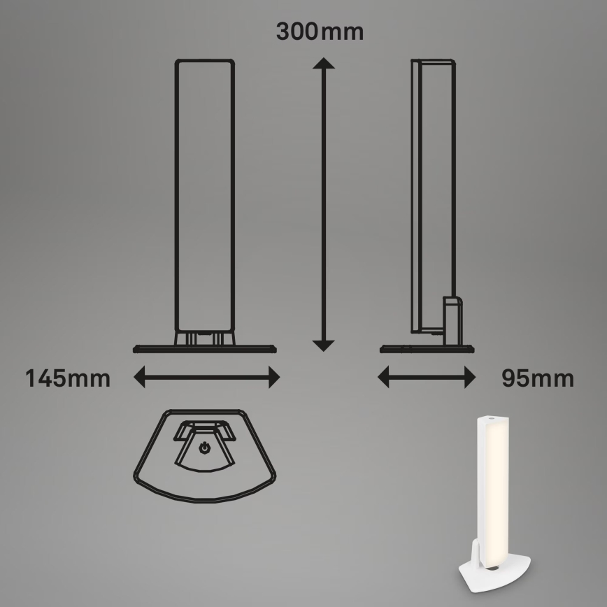 Briloner 7474-016 - Udendørs LED bordlampe m. touch-funktion 2-i-1 dæmpbar og genopladelig LED/7W/5V 2x2200 mAh USB 3000K IP44 hvid