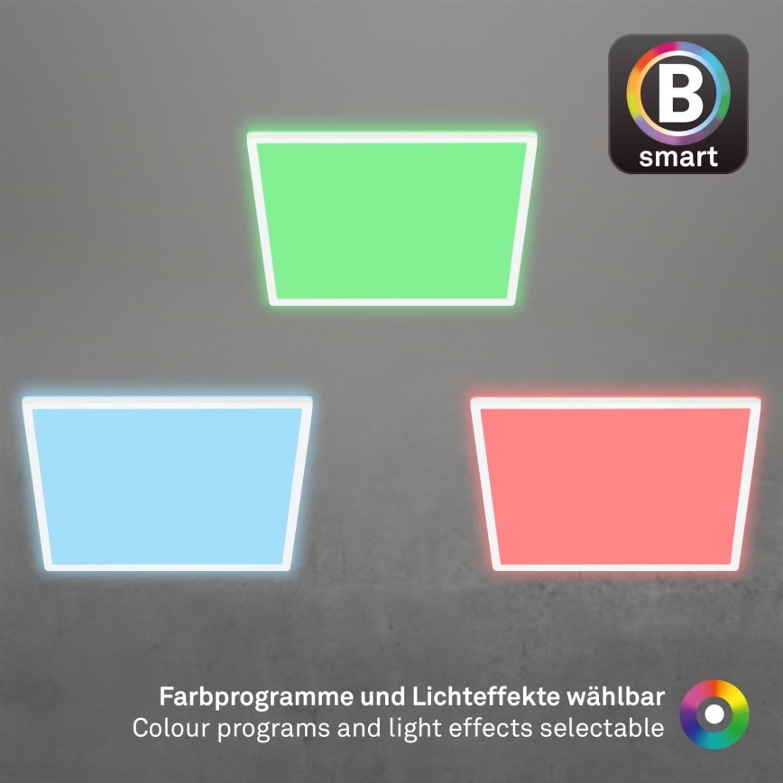 Briloner 7491-016 - LED RGBW dæmpbar loftlampe SMART LED/22W/230V 4000K 42x42 cm Wi‑Fi Tuya + fjernbetjening