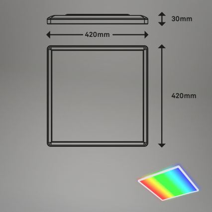 Briloner 7491-016 - LED RGBW dæmpbar loftlampe SMART LED/22W/230V 4000K 42x42 cm Wi‑Fi Tuya + fjernbetjening