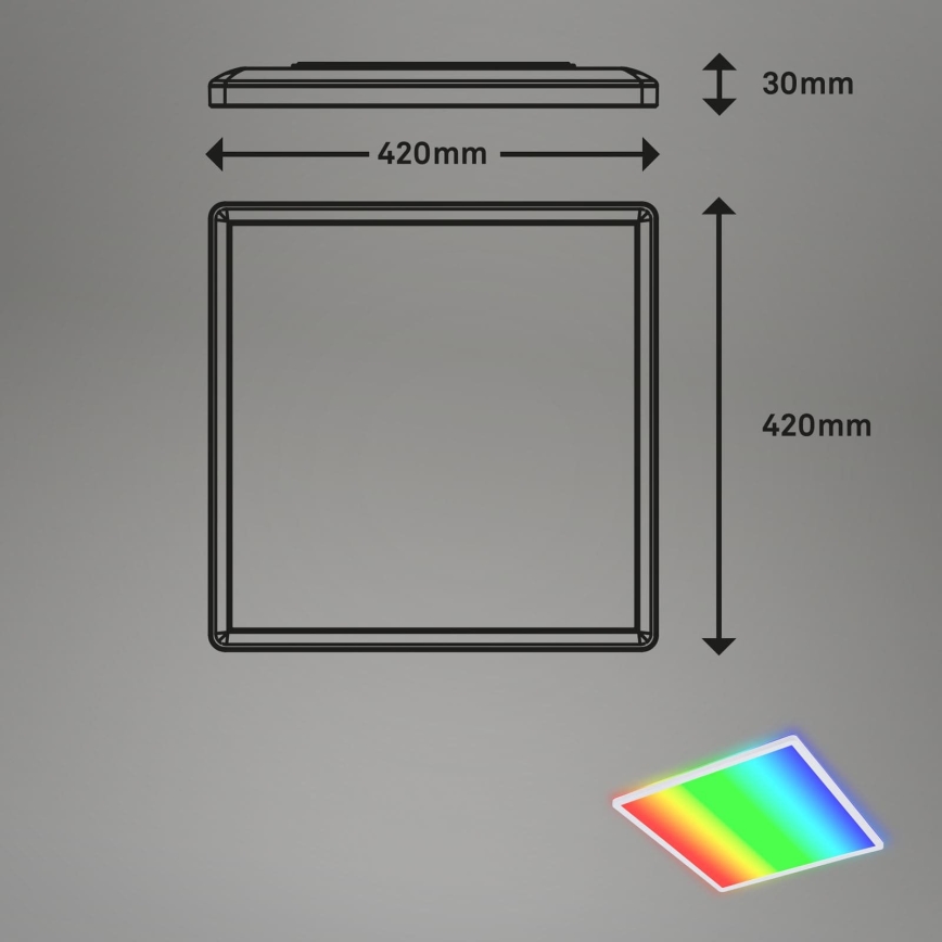 Briloner 7491-016 - LED RGBW dæmpbar loftlampe SMART LED/22W/230V 4000K 42x42 cm Wi‑Fi Tuya + fjernbetjening