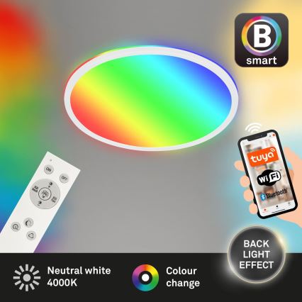 Briloner 7494016 - LED RGBW Dæmpbar loftlampe SMART LED/22W/230V 4000K Ø 42 cm Wi-Fi Tuya + fjernbetjening