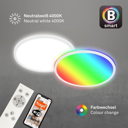 Briloner 7494016 - LED RGBW Dæmpbar loftlampe SMART LED/22W/230V 4000K Ø 42 cm Wi-Fi Tuya + fjernbetjening