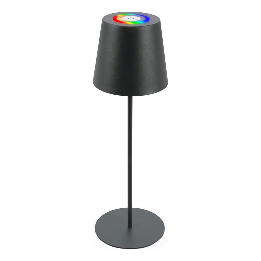 Briloner 7507015 - Udendørs LED bordlampe m. RGB-farver genopladelig og dæmpbar 2-i-1 LED/2,5W/5V IP44 antracit
