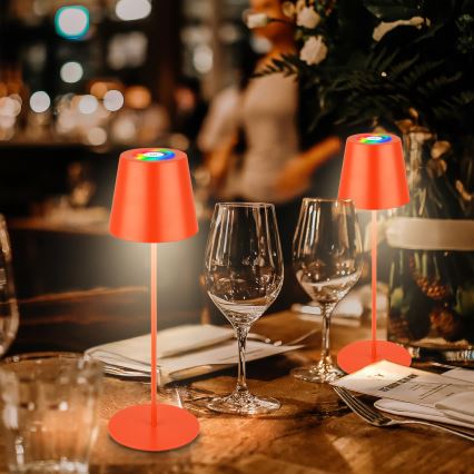 Briloner 7510012 - LED RGBW dæmpbar udendørs genopladelig bordlampe CALIDA LED/2,5W/5V IP44 1200 mAh orange