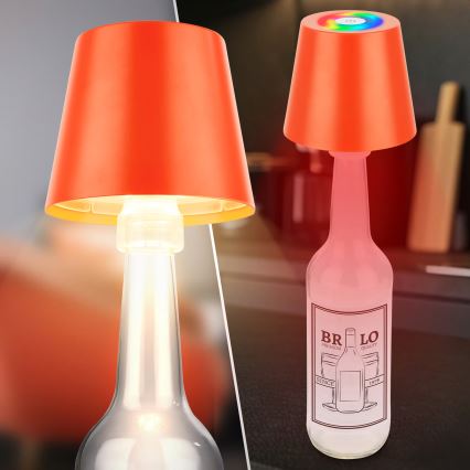 Briloner 7510012 - LED RGBW dæmpbar udendørs genopladelig bordlampe CALIDA LED/2,5W/5V IP44 1200 mAh orange