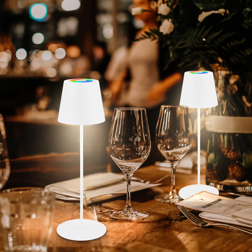 Briloner 7510016 - LED RGBW dæmpbar udendørs genopladelig bordlampe CALIDA LED/2,5W/5V IP44 1200 mAh hvid