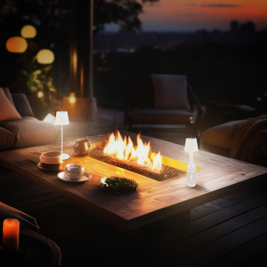 Briloner 7510016 - LED RGBW dæmpbar udendørs genopladelig bordlampe CALIDA LED/2,5W/5V IP44 1200 mAh hvid