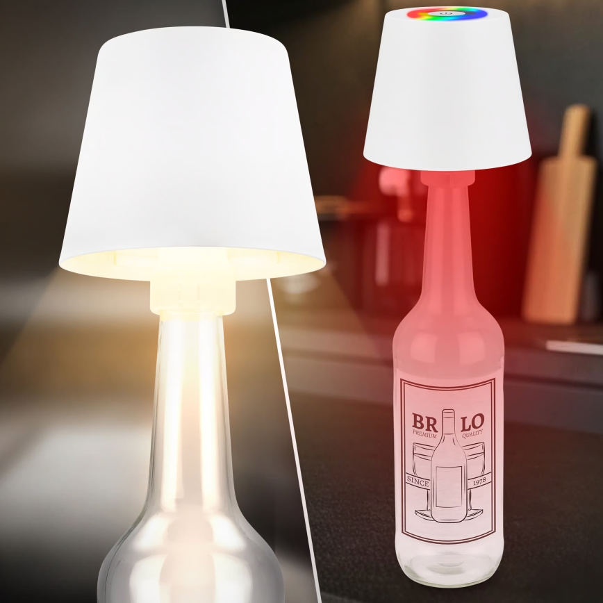 Briloner 7510016 - LED RGBW dæmpbar udendørs genopladelig bordlampe CALIDA LED/2,5W/5V IP44 1200 mAh hvid