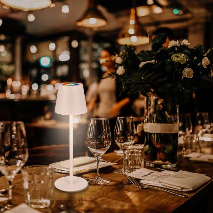 Briloner 7517016 - LED RGBW dæmpbar genopladelig udendørs bordlampe CILANO LED/3W/5V IP44 2000 mAh hvid