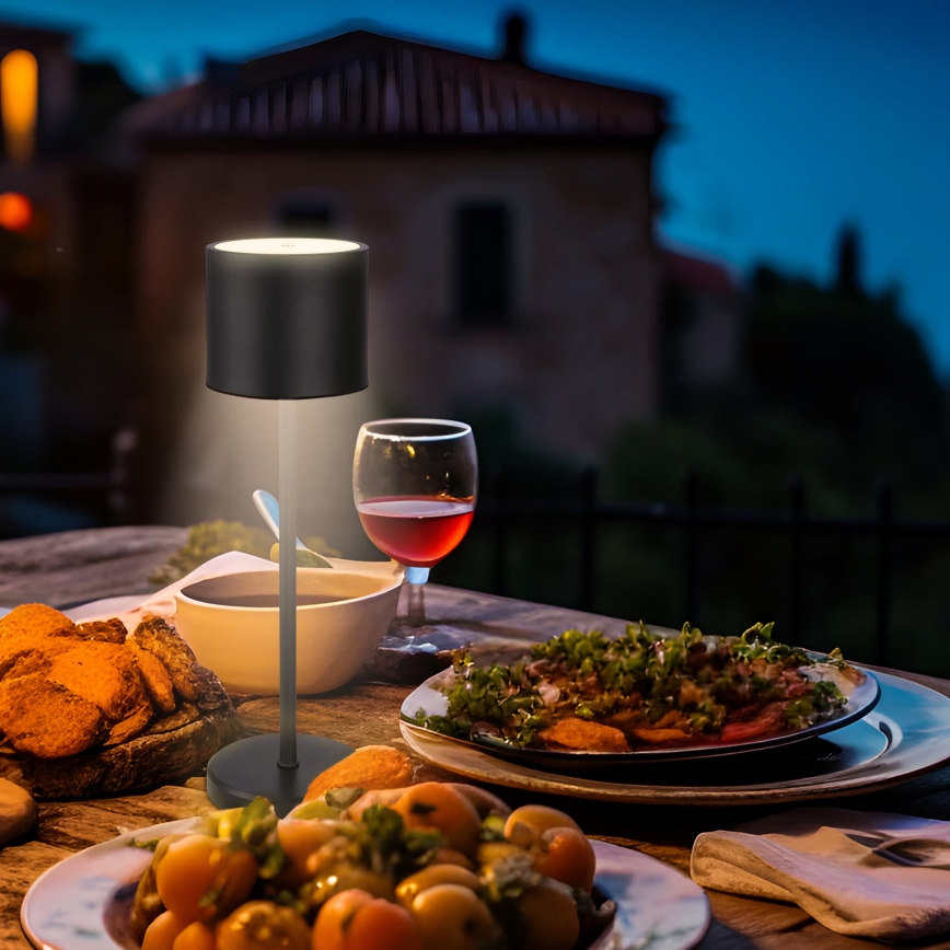 Briloner 7521015 - Dæmpbar LED udendørs genopladelig bordlampe SIGO LED/2,5W/5V IP44 2600 mAh sort