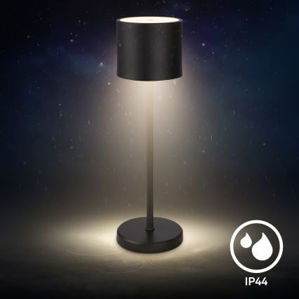 Briloner 7521015 - Dæmpbar LED udendørs genopladelig bordlampe SIGO LED/2,5W/5V IP44 2600 mAh sort