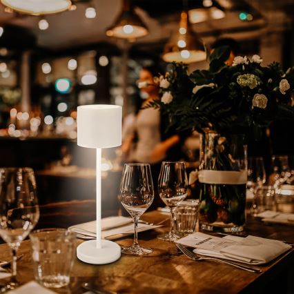 Briloner 7521016 - LED dæmpbar genopladelig udendørs bordlampe SIGO LED/2,5W/5V IP44 2600 mAh hvid